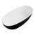 ALFI 59-Inch Oval Painted Black & White Matte Solid Surface Freestanding Resin Soaking Bathtub AB9975BM