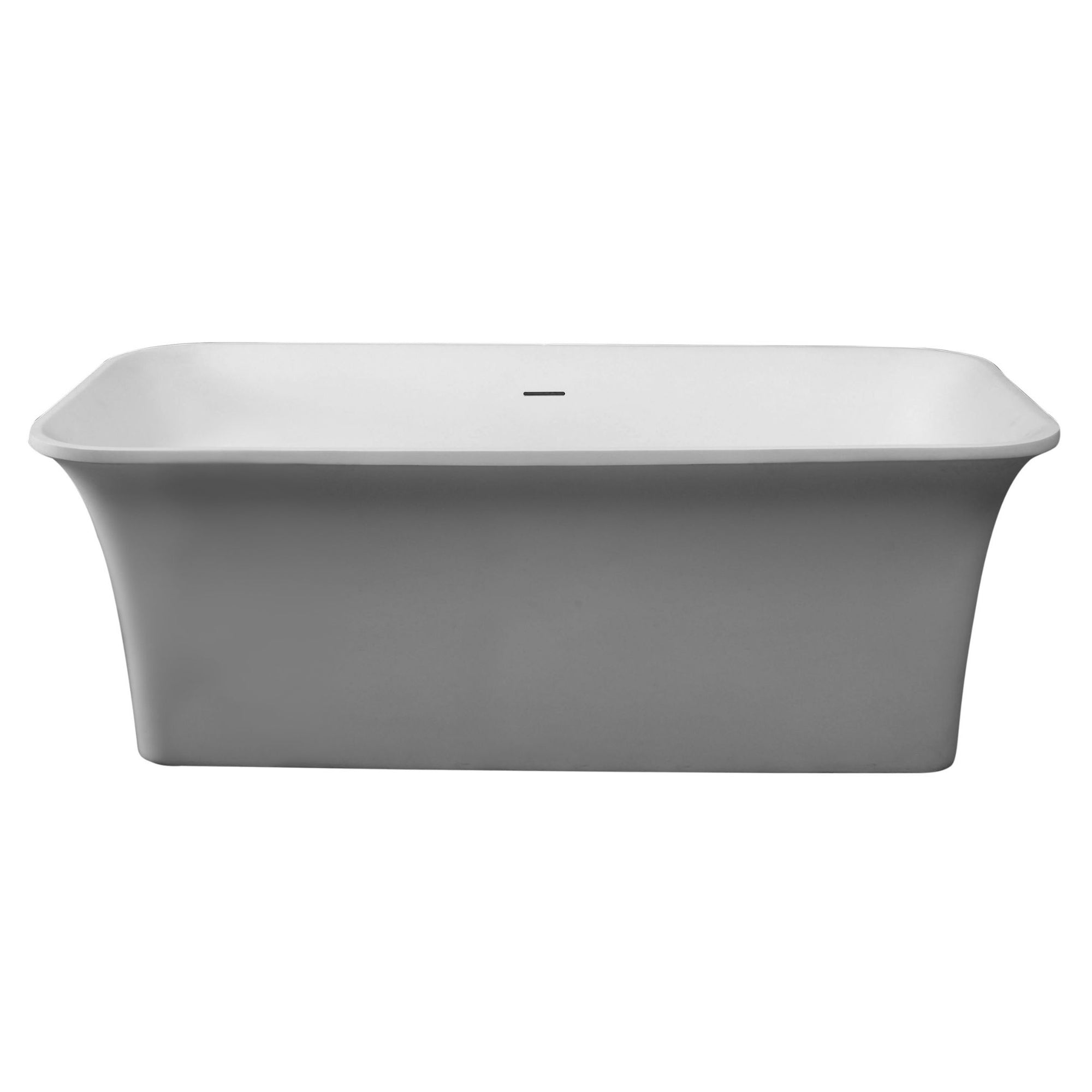 ALFI 67-Inch Rectangular White Solid Surface Freestanding Smooth Resin Soaking Bathtub AB9942