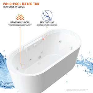 Atlantis Whirlpools Royale 34 x 67 Oval Freestanding Bathtub 3467R