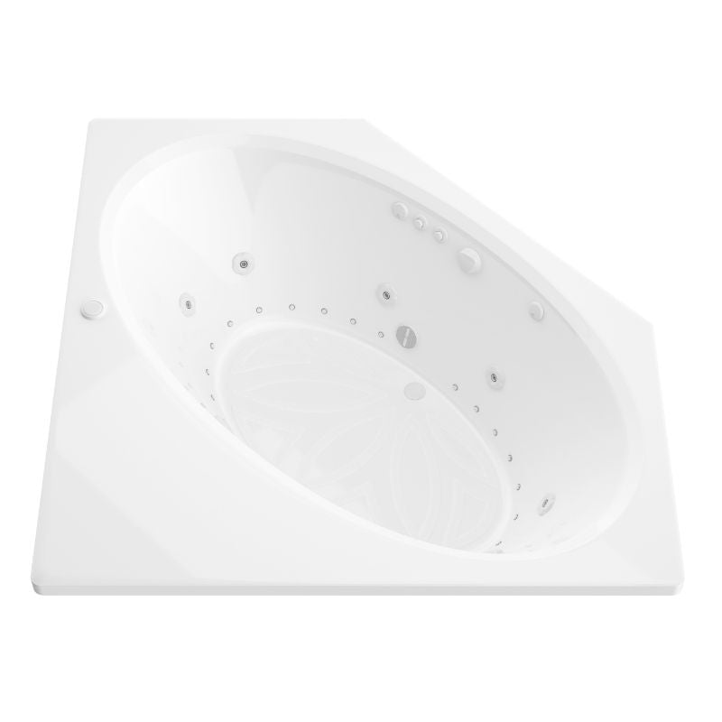 Atlantis Whirlpools Venus 60 x 60 Oval Shaped Interior Corner Jetted Bathtub 6060V