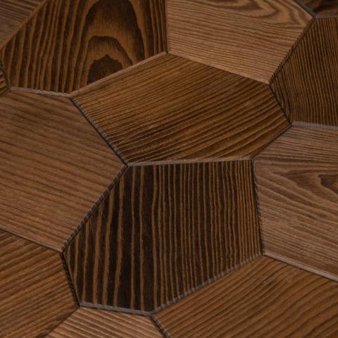 EmotionWood Hexagon Brushed Thermo-Ash Wood Wall Panel EW31005