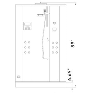 Platinum 2-Person Corner Steam Shower 47" x 47" x 89" DZ962F8 BLACK