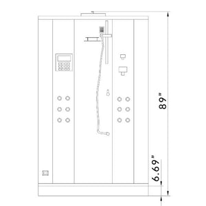 Platinum 2 Person Corner Steam Shower in White | 47” x 47” x 89” DZ962F8 WHITE