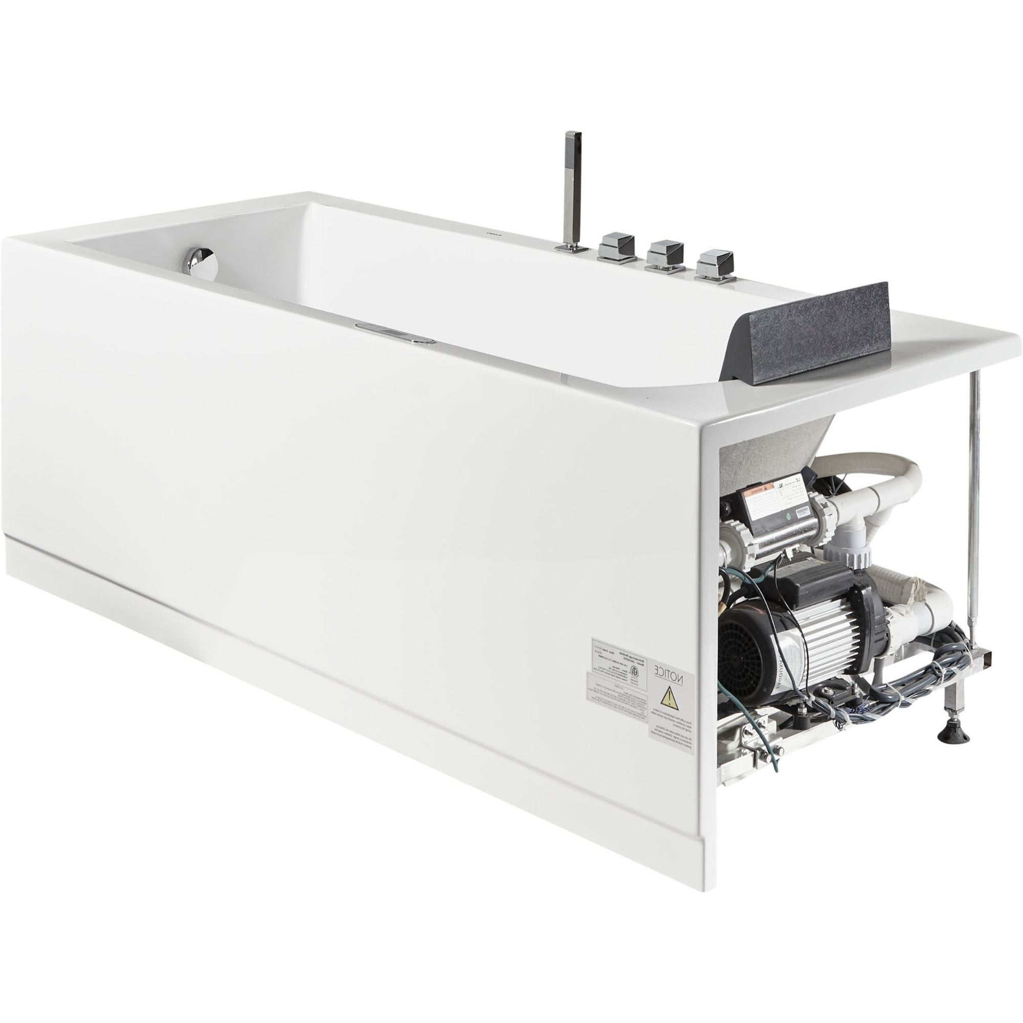 EAGO 5 ft Acrylic White Rectangular Whirlpool Bathtub with Fixtures AM154ETL-L5