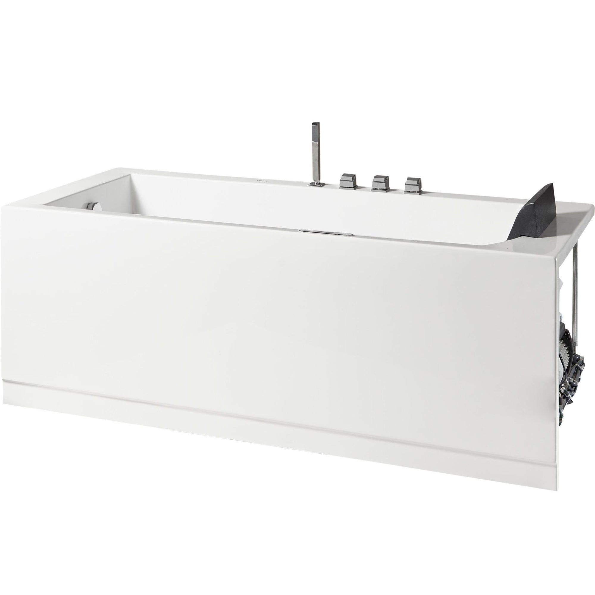 EAGO 5 ft Acrylic White Rectangular Whirlpool Bathtub with Fixtures AM154ETL-L5