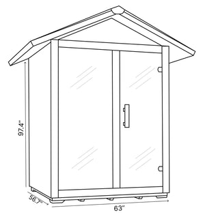 Golden Designs "Carinthia" 3 Person Hybrid (PureTech Full Spectrum IR or Traditional Stove) Outdoor Sauna - Canadian Hemlock GDI-8123-01