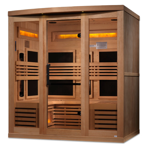 Golden Designs 6-Person Full Spectrum PureTech Near Zero EMF FAR Infrared Sauna with Himalayan Salt Bar (Canadian Hemlock) GDI-8260-01