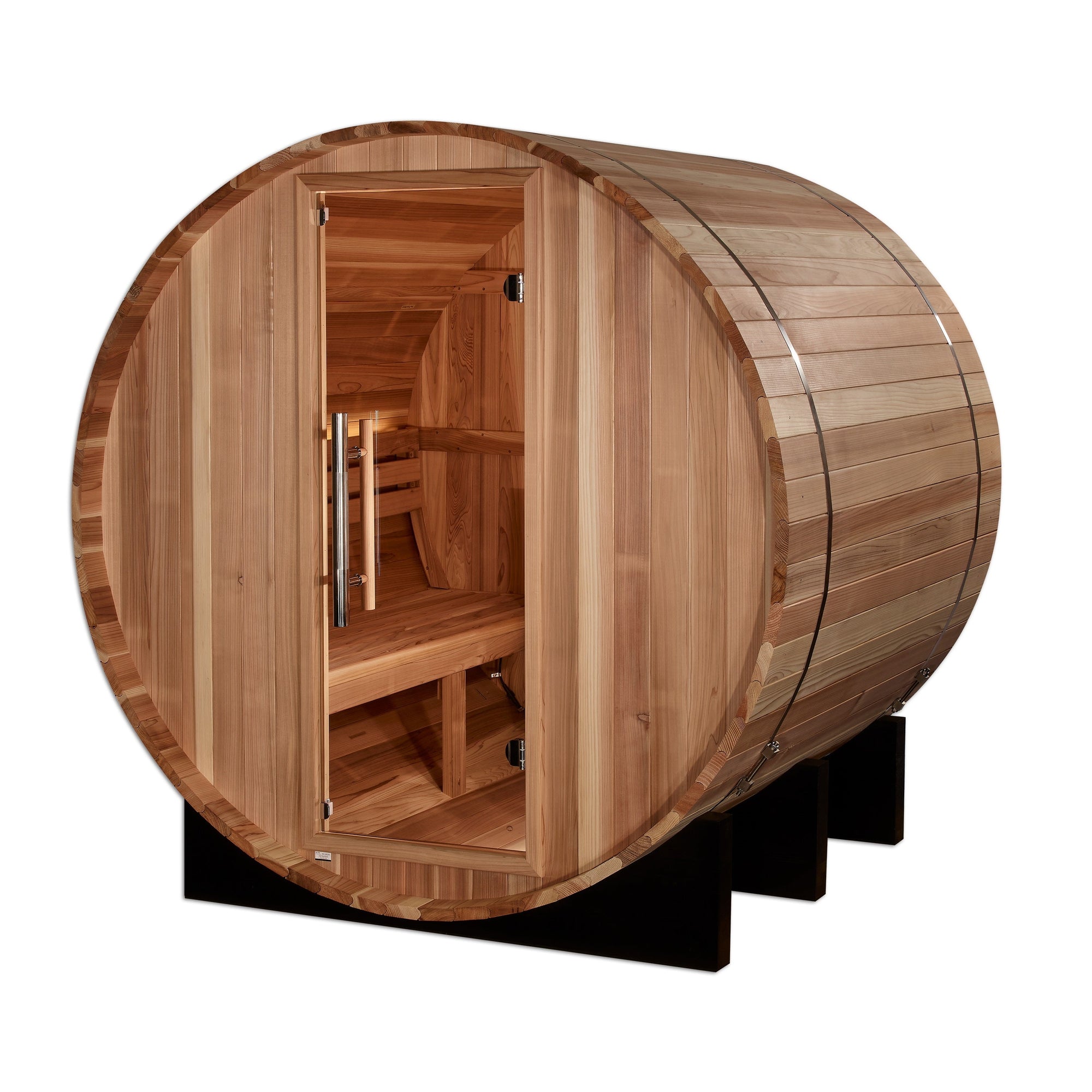 Golden Designs "Klosters" 6 Person Barrel Traditional Sauna - Pacific Cedar GDI-B006-01