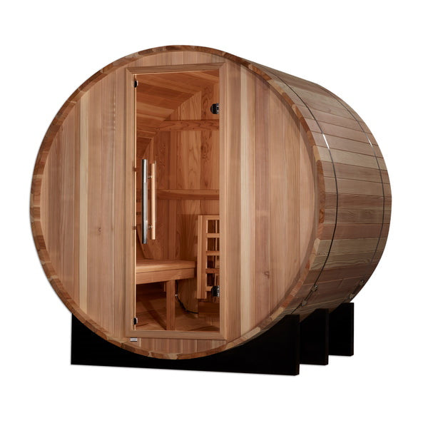 Golden Designs "Klosters" 6 Person Barrel Traditional Sauna - Pacific Cedar GDI-B006-01