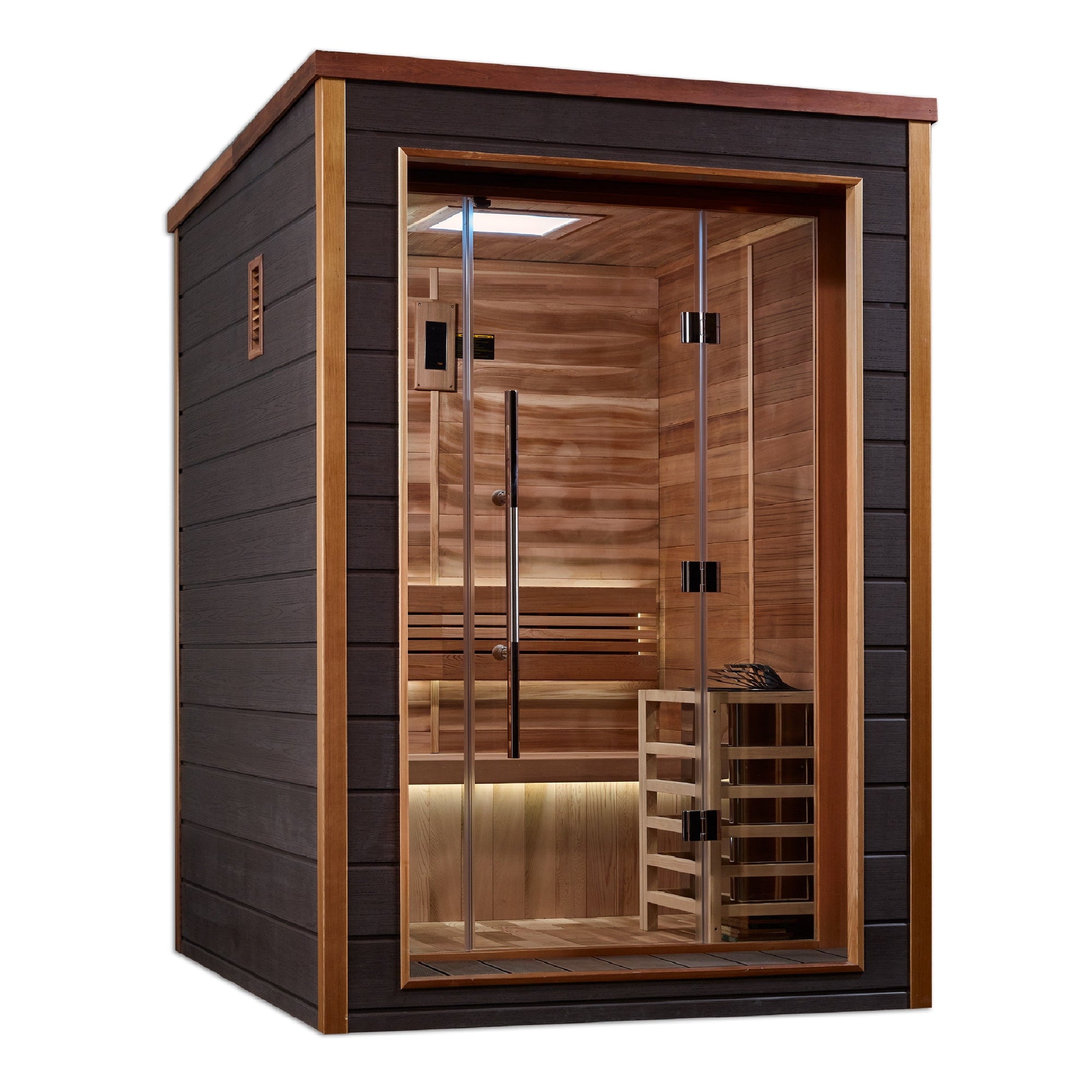 Golden Designs Narvik 2 Person Outdoor-Indoor Traditional Sauna - Canadian Red Cedar Interior GDI-8202-01