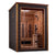 Golden Designs Nora 2 Person Outdoor-Indoor PureTech Hybrid Full Spectrum Sauna Canadian Red Cedar Interior GDI-8222-01