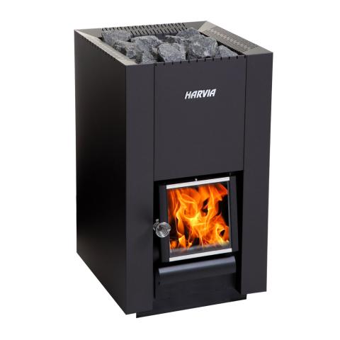 Harvia 17.9 kW Linear 16 Black Series Wood Sauna Stove WK160C