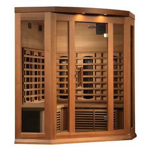 Maxxus 3 Person Corner Red Cedar Full Spectrum Infrared Sauna MX-K356-01-FS CED