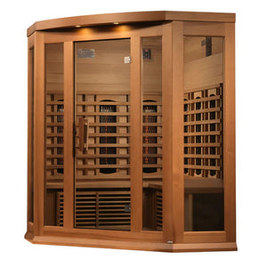 Maxxus 3 Person Corner Red Cedar Full Spectrum Infrared Sauna MX-K356-01-FS CED