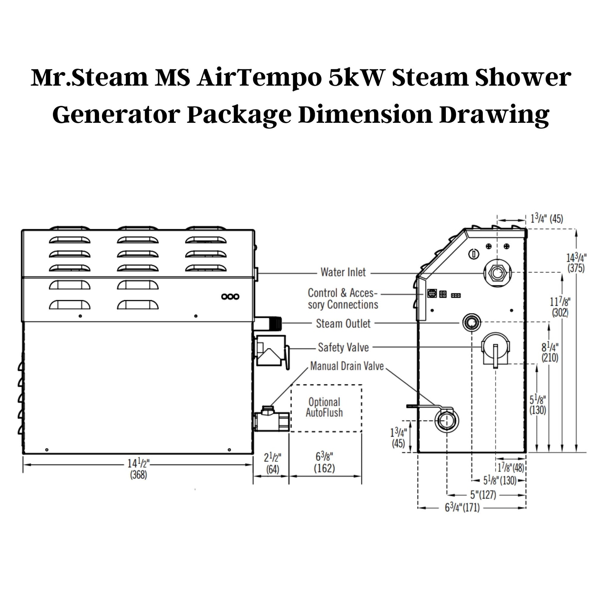 Mr. Steam 5kW MS (AirTempo) Steam Shower Generator Package with AirTempo Control in White Polished Chrome 05C10EAB000