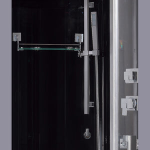 Platinum 2-Person Corner Steam Shower 47" x 47" x 89" DZ962F8 BLACK