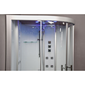 Platinum 2 Person Corner Steam Shower in White | 47” x 47” x 89” DZ962F8 WHITE