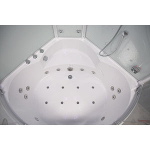 Platinum Corner Steam Shower Jetted Tub DA333F8-Clear Glass