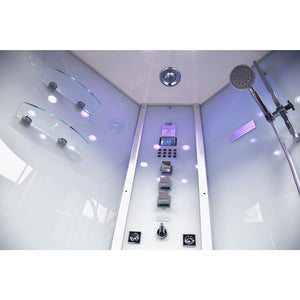 Platinum Corner Steam Shower Jetted Tub DA333F8-Clear Glass