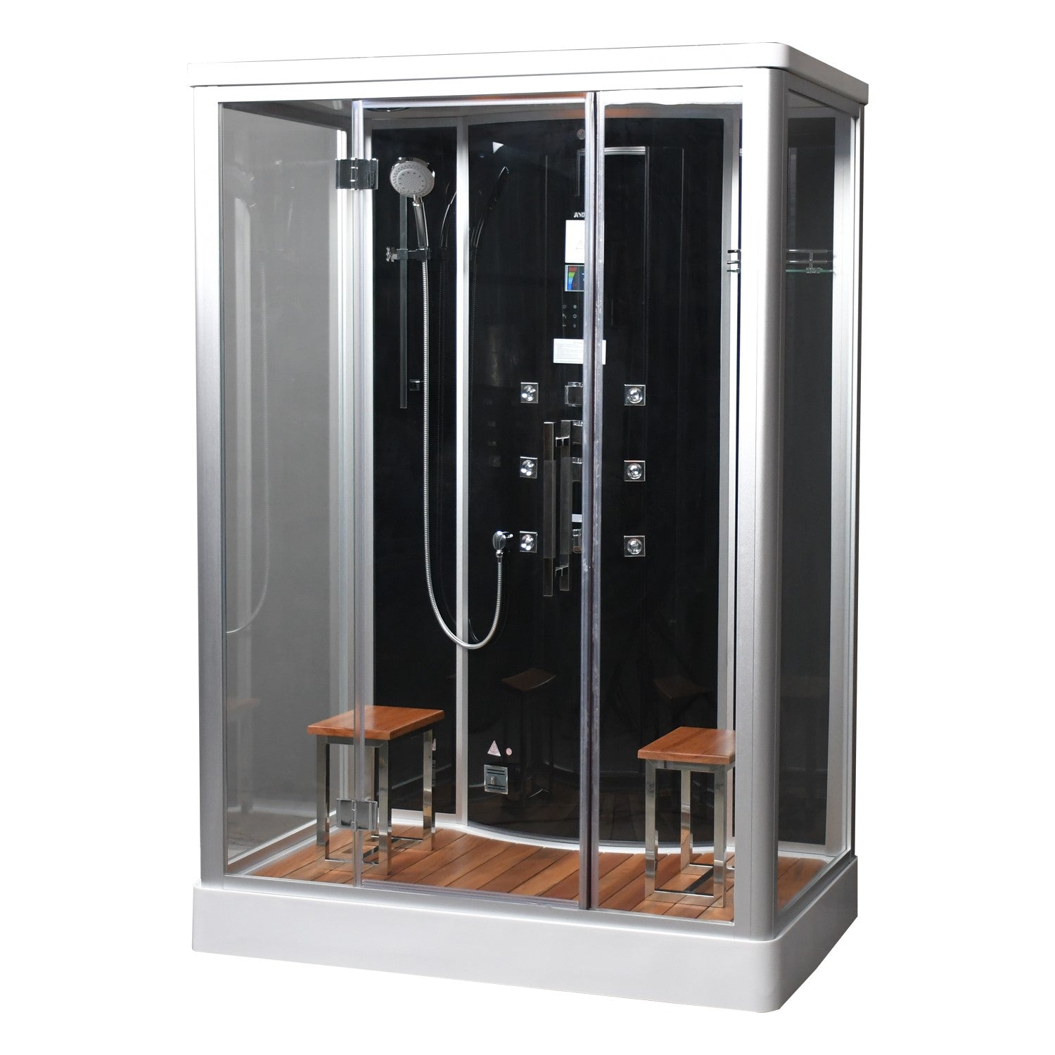 Platinum Free-Standing Steam Shower for Two | 59” x 35” x 87” DZ-956F8-Black