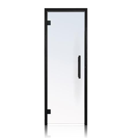 Prosaunas 24x81 Clear Glass with Black Alder Frame Sauna Door