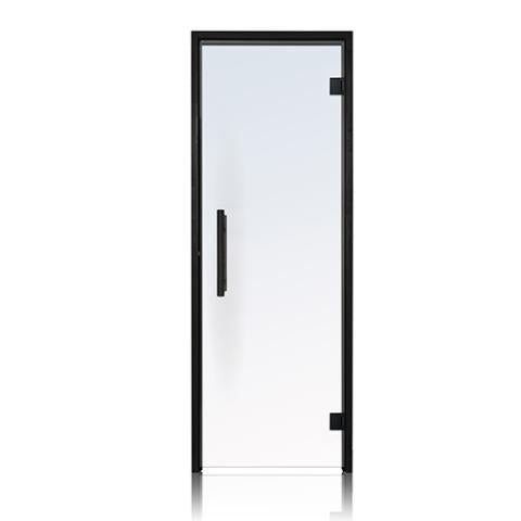 Prosaunas 24x81 Clear Glass with Black Alder Frame Sauna Door