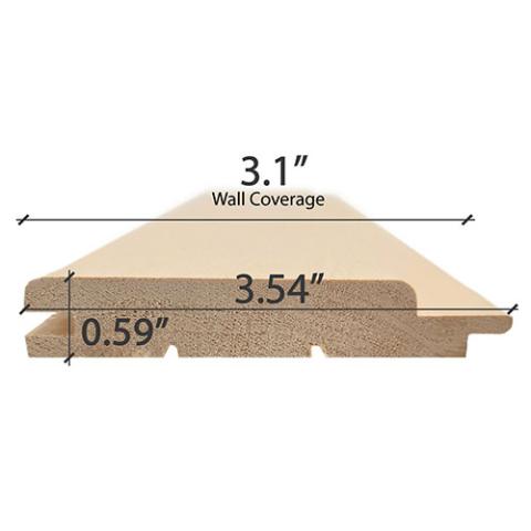 Prosaunas Alder 1x4 T&G STP Profile Medium-Gap Sauna Wood Cladding WOOD661