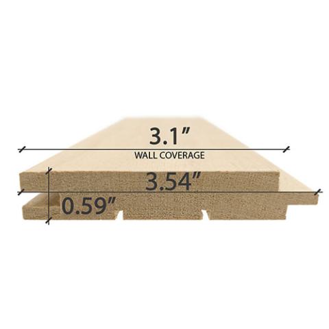 Prosaunas Alder 1x4 T&G STS4 Profile Nickel-Gap Sauna Wood Cladding WOOD662