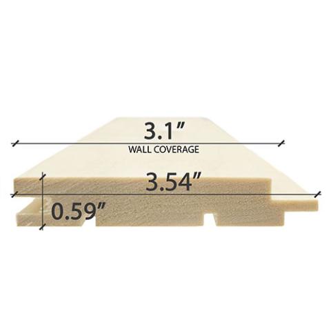 Prosaunas Aspen 1x4 T&G STS4 Profile Nickel-Gap Sauna Wood Cladding WOOD659