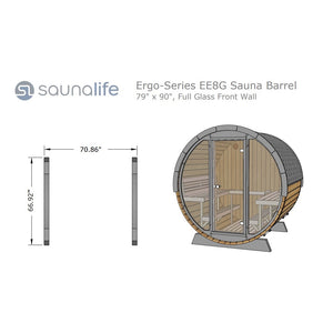 SaunaLife 79"L x 91"H Model EE8G - 6 Person Sauna Barrel