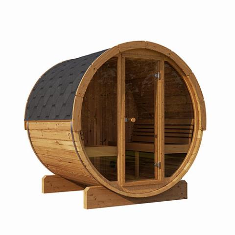 SaunaLife 87"D x 81"H Model E8G - 6 Person Barrel Sauna