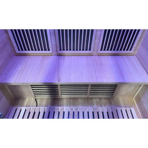 SteamSpa Curacao 3-Person Carbon FAR Infrared Hemlock Wooden Indoor Home Sauna Room with LED Touch Control Panel SC-SS0012-0S