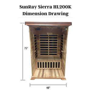 SunRay Sierra 2-Person Indoor Infrared Sauna HL200K