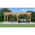 Yardistry 10 x 22 Meridian Pergola YM11932 - Multilevel Pergola With Profiled Beam and Trellis Ends - Architectural Post and Beam Detailing - Posts With Classic Plinths - Unique Gusset Design - Natural Cedar Stain Color - Vital Hydrotherapy