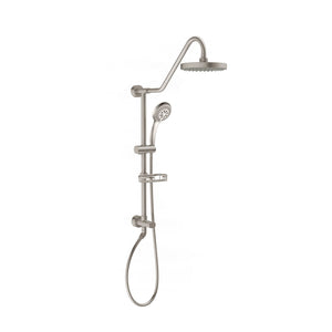 PULSE ShowerSpas Shower System - Kauai III Shower System 1011-1.8GPM - with 8" Rain showerhead with soft tips, Five-function hand shower with 59" double-interlocking stainless steel hose, Brass slide bar, soap dish, diverter, and shower arm - Brushed Nickel - Vital Hydrotherapy