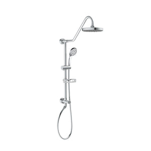 PULSE ShowerSpas Shower System - Kauai III Shower System 1011-1.8GPM - with 8" Rain showerhead with soft tips, Five-function hand shower with 59" double-interlocking stainless steel hose, Brass slide bar, soap dish, diverter, and shower arm - Polished Chrome - Vital Hydrotherapy