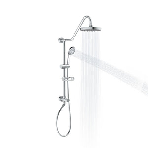 PULSE ShowerSpas Shower System - Kauai III Shower System 1011-1.8GPM - with 8" Rain showerhead with soft tips, Five-function hand shower with 59" double-interlocking stainless steel hose, Brass slide bar, soap dish, diverter, and shower arm - Polished Chrome - Vital Hydrotherapy