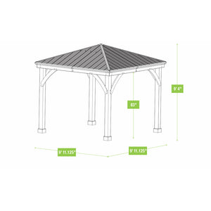 Yardistry 10' x 10' Meridian Gazebo Kit YM11756 Dimension Drawing - Vital Hydrotherapy