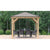 Yardistry 10' x 10' Meridian Gazebo Kit YM11756 - Built using 100% Cedar Lumber - Aluminum Roof - Natural Cedar Stain and Neutral Coffee Brown Roof - Vital Hydrotherapy