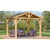 Yardistry 11' X 13' Carolina Pavilion Ym11726x - Built Using Premium Cedar Lumber - Stunning Coffee Brown Aluminum Roof - 6 in. X 6 in. Posts With Classic Plinths - Pre-cut, Pre-drilled, and Pre-stained Lumber - Set in a garden - Vital Hydrotherapy