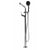 ALFI AB2758 Floor Mounted Tub Filler + Mixer /w additional Hand Held Shower Head brushed nickel in a white background