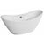 ALFI AB8803 68 inch White Oval Acrylic Free Standing Soaking Bathtub with polished chrome overflow, 1 person capacity in a white background