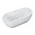 ALFI AB8838 59 inch White Oval Acrylic Free Standing Soaking Bathtub with polished chrome and drain in a white background, 1 person capacity, front view