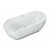 ALFI AB8839 67 inch White Oval Acrylic Free Standing Soaking Bathtub drain and polished chrome overflow in a white background, 1 person capacity, top view