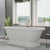 Cambridge Plumbing Double Ended Acrylic Pedestal Bathtub (White Gloss Finish) with Faucet Drillings and Complete Plumbing Package - Brushed nickel tub filler - ADEP60-463D-6-PKG-7DH - Vital Hydrotherapy