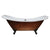 Cambridge Plumbing XL Double Slipper Hand Painted Copper Bronze Acrylic Clawfoot Tub (Fiberglass Core, Interior White Gloss Finish & Hand Painted Faux Copper Bronze Finish) with No Faucet Holes ADESXL-NH-ORB-CB - Vital Hydrotherapy