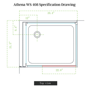 Athena 1 Person Steam Shower WS-108 Specification Drawing - Vital Hydrotherapy