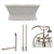 Cambridge Plumbing 60-Inch Double Ended Cast Iron Pedestal Soaking Tub (Porcelain interior and painted exterior)  and Complete Plumbing Package (Polished chrome) DE60-PED-463D-2-PKG - Vital Hydrotherapy