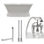 Cambridge Plumbing 60-Inch Double Ended Cast Iron Pedestal Soaking Tub (Porcelain interior and painted exterior) and Complete Plumbing Package (Brushed nickel) DE60-PED-463D-6-PKG - Vital Hydrotherapy