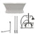 Cambridge Plumbing 60-Inch Double Ended Cast Iron Pedestal Soaking Tub (Porcelain interior and painted exterior) and Complete Plumbing Package (Brushed nickel) DE60-PED-684D-PKG - Vital Hydrotherapy